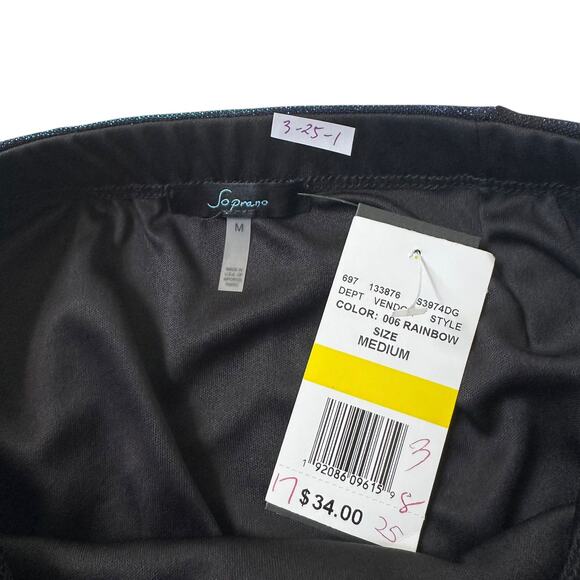 Soprano Multicolor Striped Metallic Lined Dress Women's Size Medium NWT | 3-25-1 - Picture 4 of 6